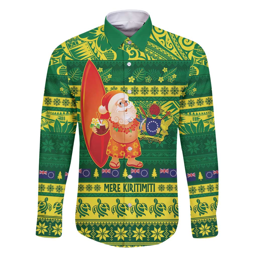 Cook Islands Christmas Family Matching Summer Maxi Dress and Hawaiian Shirt Surfing Santa Mere Kiritimiti - Polynesian Pride