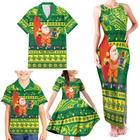 Cook Islands Christmas Family Matching Tank Maxi Dress and Hawaiian Shirt Surfing Santa Mere Kiritimiti - Polynesian Pride