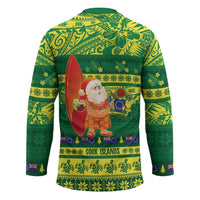 Cook Islands Christmas Hockey Jersey Surfing Santa Mere Kiritimiti - Polynesian Pride