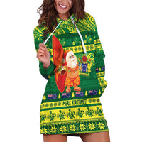 Cook Islands Christmas Hoodie Dress Surfing Santa Mere Kiritimiti - Polynesian Pride