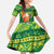Cook Islands Christmas Kid Short Sleeve Dress Surfing Santa Mere Kiritimiti - Polynesian Pride