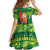 Cook Islands Christmas Kid Short Sleeve Dress Surfing Santa Mere Kiritimiti - Polynesian Pride