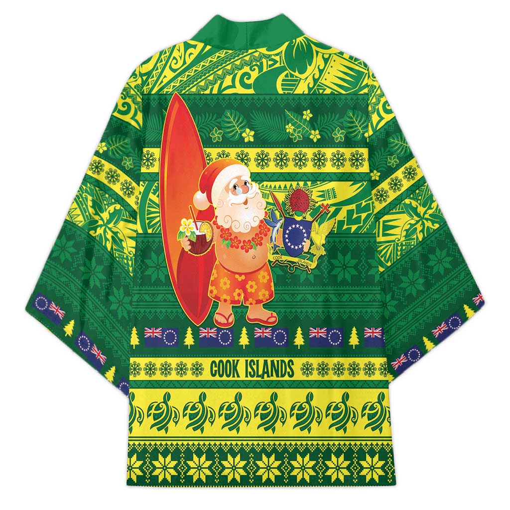 Cook Islands Christmas Kimono Surfing Santa Mere Kiritimiti - Polynesian Pride