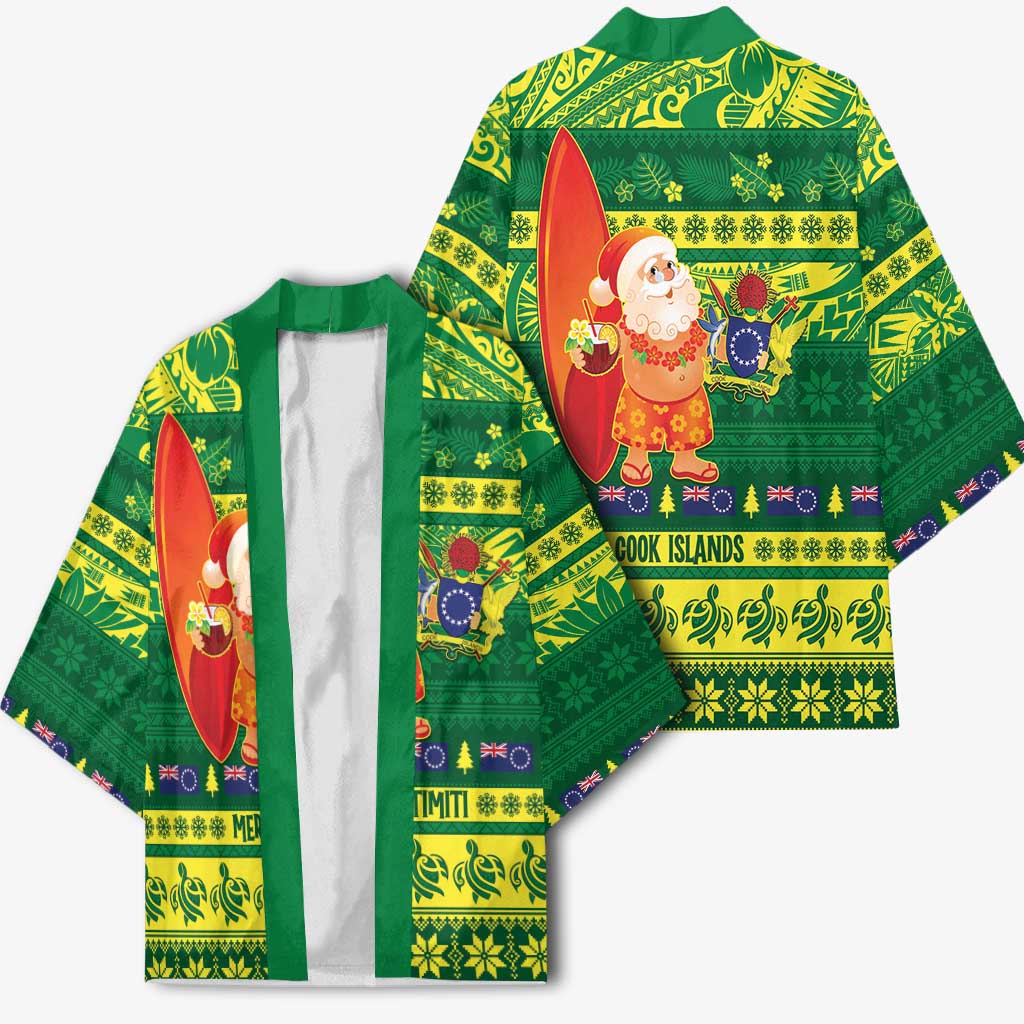 Cook Islands Christmas Kimono Surfing Santa Mere Kiritimiti - Polynesian Pride