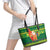 Cook Islands Christmas Leather Tote Bag Surfing Santa Mere Kiritimiti - Polynesian Pride