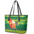 Cook Islands Christmas Leather Tote Bag Surfing Santa Mere Kiritimiti - Polynesian Pride