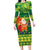 Cook Islands Christmas Long Sleeve Bodycon Dress Surfing Santa Mere Kiritimiti - Polynesian Pride