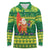 Cook Islands Christmas Long Sleeve Polo Shirt Surfing Santa Mere Kiritimiti - Polynesian Pride