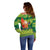 Cook Islands Christmas Off Shoulder Sweater Surfing Santa Mere Kiritimiti - Polynesian Pride