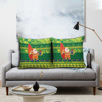 Cook Islands Christmas Pillow Cover Surfing Santa Mere Kiritimiti - Polynesian Pride