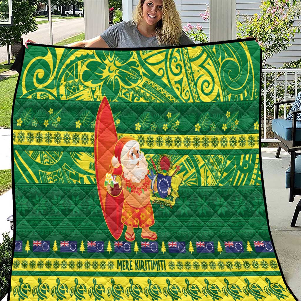 Cook Islands Christmas Quilt Surfing Santa Mere Kiritimiti - Polynesian Pride