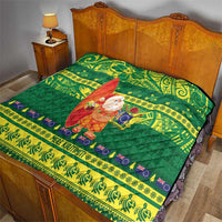 Cook Islands Christmas Quilt Surfing Santa Mere Kiritimiti - Polynesian Pride