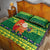 Cook Islands Christmas Quilt Bed Set Surfing Santa Mere Kiritimiti - Polynesian Pride