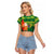 Cook Islands Christmas Raglan Cropped T Shirt Surfing Santa Mere Kiritimiti - Polynesian Pride