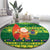 Cook Islands Christmas Round Carpet Surfing Santa Mere Kiritimiti - Polynesian Pride