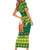 Cook Islands Christmas Short Sleeve Bodycon Dress Surfing Santa Mere Kiritimiti - Polynesian Pride