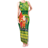 Cook Islands Christmas Tank Maxi Dress Surfing Santa Mere Kiritimiti - Polynesian Pride