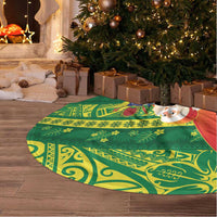 Cook Islands Christmas Tree Skirt Surfing Santa Mere Kiritimiti - Polynesian Pride