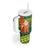 Cook Islands Christmas Tumbler With Handle Surfing Santa Mere Kiritimiti - Polynesian Pride
