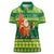 Cook Islands Christmas Women Polo Shirt Surfing Santa Mere Kiritimiti - Polynesian Pride