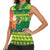 Cook Islands Christmas Women Sleeveless Polo Shirt Surfing Santa Mere Kiritimiti - Polynesian Pride