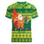 Cook Islands Christmas Women V-Neck T-Shirt Surfing Santa Mere Kiritimiti - Polynesian Pride