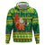 Cook Islands Christmas Zip Hoodie Surfing Santa Mere Kiritimiti - Polynesian Pride