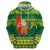 Cook Islands Christmas Zip Hoodie Surfing Santa Mere Kiritimiti - Polynesian Pride
