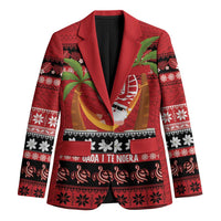 French Polynesia Christmas Blazer Tiare Chilling Santa Oaoa I teie Noera - Polynesian Pride
