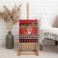 French Polynesia Christmas Canvas Wall Art Tiare Chilling Santa Oaoa I teie Noera - Polynesian Pride