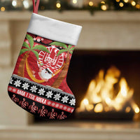 French Polynesia Christmas Stocking Tiare Chilling Santa Oaoa I teie Noera - Polynesian Pride