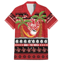 French Polynesia Christmas Family Matching Off The Shoulder Long Sleeve Dress and Hawaiian Shirt Tiare Chilling Santa Oaoa I teie Noera - Polynesian Pride