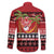 French Polynesia Christmas Family Matching Off Shoulder Maxi Dress and Hawaiian Shirt Tiare Chilling Santa Oaoa I teie Noera - Polynesian Pride