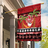 French Polynesia Christmas Garden Flag Tiare Chilling Santa Oaoa I teie Noera - Polynesian Pride