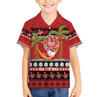 French Polynesia Christmas Hawaiian Shirt Tiare Chilling Santa Oaoa I teie Noera - Polynesian Pride