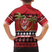 French Polynesia Christmas Hawaiian Shirt Tiare Chilling Santa Oaoa I teie Noera - Polynesian Pride