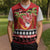 French Polynesia Christmas Knitted V-Neck Vest Tiare Chilling Santa Oaoa I teie Noera - Polynesian Pride