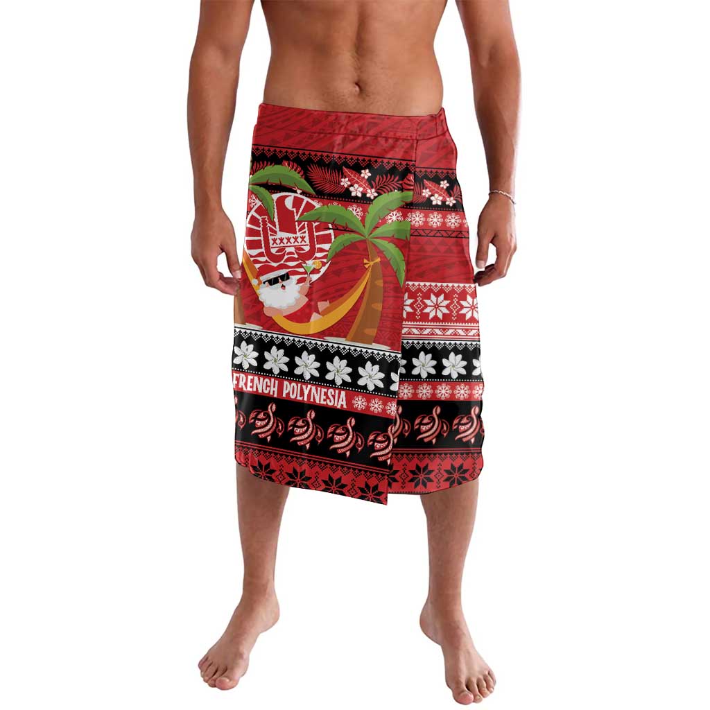 French Polynesia Christmas Lavalava Tiare Chilling Santa Oaoa I teie Noera - Polynesian Pride