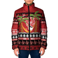 French Polynesia Christmas Padded Jacket Tiare Chilling Santa Oaoa I teie Noera - Polynesian Pride