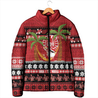 French Polynesia Christmas Padded Jacket Tiare Chilling Santa Oaoa I teie Noera - Polynesian Pride