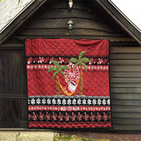 French Polynesia Christmas Quilt Tiare Chilling Santa Oaoa I teie Noera - Polynesian Pride