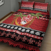 French Polynesia Christmas Quilt Bed Set Tiare Chilling Santa Oaoa I teie Noera - Polynesian Pride