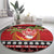 French Polynesia Christmas Round Carpet Tiare Chilling Santa Oaoa I teie Noera - Polynesian Pride