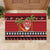 French Polynesia Christmas Rubber Doormat Tiare Chilling Santa Oaoa I teie Noera - Polynesian Pride