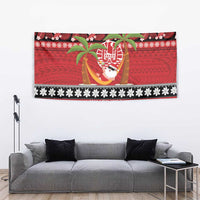 French Polynesia Christmas Tapestry Tiare Chilling Santa Oaoa I teie Noera - Polynesian Pride
