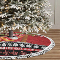French Polynesia Christmas Tree Skirt Tiare Chilling Santa Oaoa I teie Noera - Polynesian Pride