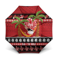 French Polynesia Christmas Umbrella Tiare Chilling Santa Oaoa I teie Noera - Polynesian Pride