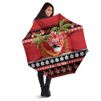 French Polynesia Christmas Umbrella Tiare Chilling Santa Oaoa I teie Noera - Polynesian Pride