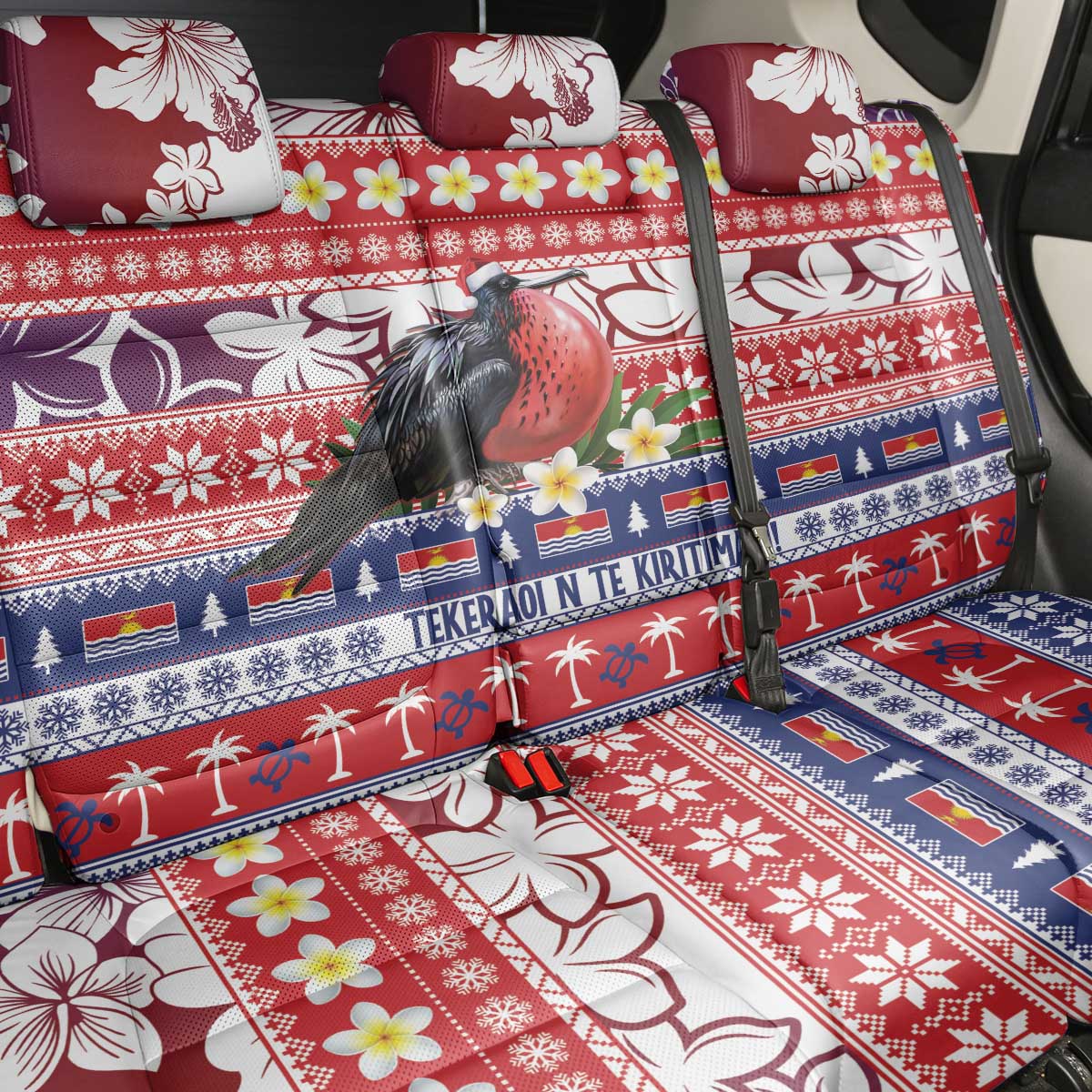 Kiribati Christmas Back Car Seat Cover Frigatebird Santa Tekeraoi n te Kiritimati - Polynesian Pride