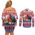 Kiribati Christmas Couples Matching Off Shoulder Short Dress and Long Sleeve Button Shirt Frigatebird Santa Tekeraoi n te Kiritimati - Polynesian Pride